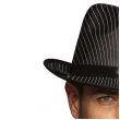 czarny kapelusz w paski gangstera dodatek do stroju na karnawal mafia kostium retro lata 20 30 40