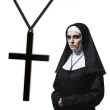 czarny krzyz na szyje do ksiedza lub zakonnicy na halloween dodatek dla ksiedza