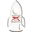 dekoracja 3d rakieta na lizak dziecko odkrywca biala 14 cm