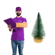 dekoracja choinka na pniu zielona aliga 15 cm