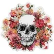 dekoracja czaszka z kwiatami swieto zmarlych boland 46 x 50 cm