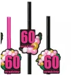 dekoracja do napojow na 60 urodziny slomki papierowe liczba 40 baloniki 6 szt