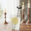 dekoracja do napojow na halloween slomki papierowe ozdoba stolu jednorazowe czarno biale 6 szt