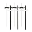dekoracja do napoju na movember slomki papierowe wasy czarno biale 6 szt