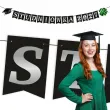 dekoracja do powieszenia baner studniowka 2027 girlanda papierowa czarno srebrna do szkoly