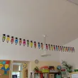 dekoracja do powieszenia girlanda papierowa pasowanie na przedszkolaka kredki baner 3 3 m