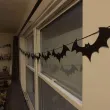 dekoracja do powieszenia na andrzejki halloween baner girlanda papierowa nietoperze czarne 3
