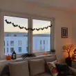 dekoracja do powieszenia na andrzejki halloween baner girlanda papierowa nietoperze czarne 3