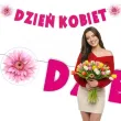 dekoracja do powieszenia na dzien kobiet baner girlanda papierowa gerbery rozowy 2 m