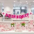 dekoracja do powieszenia na dzien kobiet baner girlanda papierowa gerbery rozowy 2 m