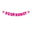 dekoracja do powieszenia na dzien kobiet baner girlanda papierowa gerbery rozowy 2 m