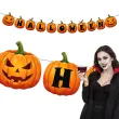 dekoracja do powieszenia na halloween baner girlanda papierowa dynie napis ozdoba halloweenowa