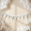 dekoracja do powieszenia na komunie girlanda papierowa flagi eukaliptus beauty baner 3 6 m