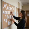 dekoracja do szkoly na gazetke tablice napis dzien nauczyciela kwiaty dzien edukacji narodowej