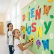 dekoracja do szkoly przedszkola na gazetke tablice dzien wiosny do powieszenia 17 elementow