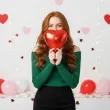 dekoracja dodatek do prezentu na walentynki wesele mini balon foliowy serce czerwone 10