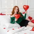 dekoracja dodatek do prezentu na walentynki wesele mini balon foliowy serce czerwone 10