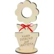 dekoracja drewniana 3d kwiatek na lizak dziecko artysta 14 cm