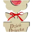 dekoracja drewniana 3d kwiatek na lizak dzien dziecka 14 cm