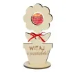 dekoracja drewniana 3d kwiatek na lizak witaj w przedszkolu 14 cm