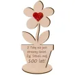 dekoracja drewniana 3d kwiatek tato zyj 100 lat 14 cm