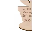 dekoracja drewniana 3d kwiatek tato zyj 100 lat 14 cm