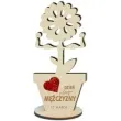 dekoracja drewniana 3d kwiatek z sercem holo dzien mezczyzny 14 cm