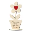 dekoracja drewniana 3d kwiatek z sercem holo na dzien matki 14 cm