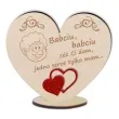 dekoracja drewniana 3d serduszko dla babci 10 cm