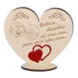 dekoracja drewniana 3d serduszko dla dziadkow 10 cm