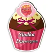 dekoracja drewniana babeczka na lizak slodka dziewczyna 12 cm