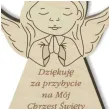 dekoracja drewniana podziekowania chrzest sw aniolek dz 10 cm