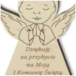 dekoracja drewniana podziekowania komunia sw aniolek ch 10 cm