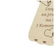 dekoracja drewniana podziekowania komunia sw aniolek dz 10 cm