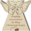 dekoracja drewniana podziekowania komunia sw aniolek dz 10 cm