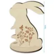 dekoracja drewniana zajaczek w kwiatkach 12 cm