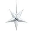 dekoracja gwiazda 3d papierowa partydeco srebrna 30cm