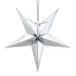dekoracja gwiazda 3d papierowa partydeco srebrna 45 cm