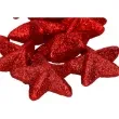 dekoracja gwiazdki brokatowe czerwony aliga 2 cm 35 szt