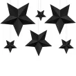 dekoracja gwiazdy czarne partydeco 6 szt