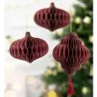 dekoracja honeycomb bombka bordowa partydeco 16 cm