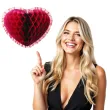 dekoracja honeycomb serce bordowa 45 cm funny fashion