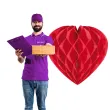 dekoracja honeycomb serce czerwona folat 30 cm