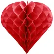 dekoracja honeycomb serce partydeco czerwone 20 cm