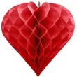 dekoracja honeycomb serce partydeco czerwone 30 cm