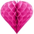 dekoracja honeycomb serce partydeco rozowe ciemne 20 cm