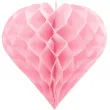 dekoracja honeycomb serce partydeco rozowe jasne 20 cm