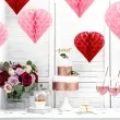 dekoracja honeycomb serce partydeco rozowe jasne 30 cm