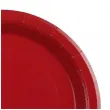 dekoracja jednorazowa zastawa stolowa talerzyki papierowe monokolor czerwone ciemne 18 cm x6