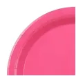 dekoracja jednorazowa zastawa stolowa talerzyki papierowe monokolor rozowe ciemne 18 cm x6